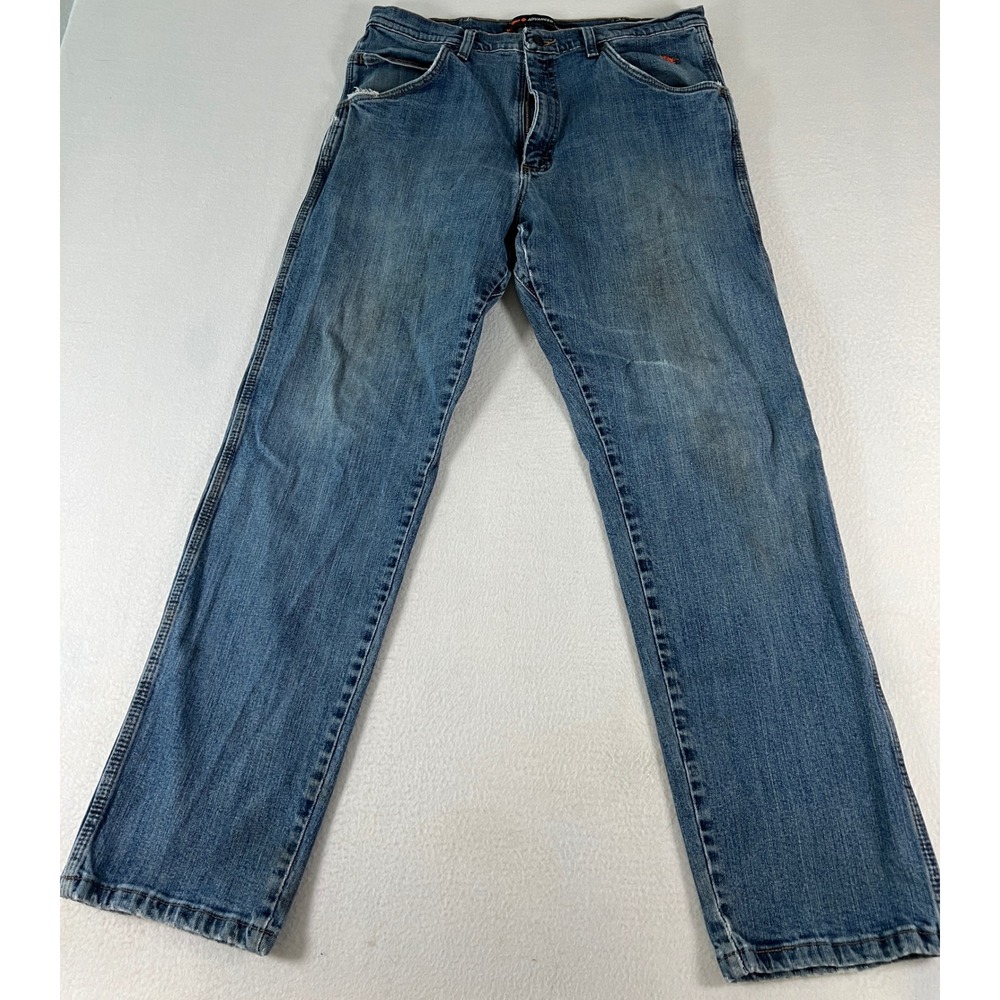 Wrangler FR Jeans Mens 34x32 Blue Good Flame Resistant Advanced Comfort Workwear